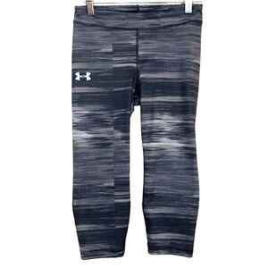 UNDER Armour Girls’ Leggings, Black & Gray, Size M